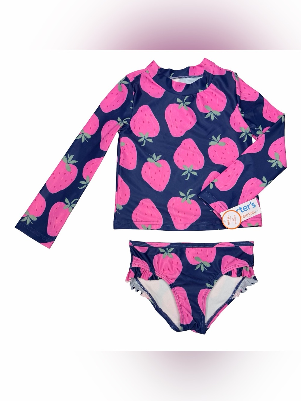 Carter’s Strawberries Rashguard And Bikini Bottoms Swimsuit